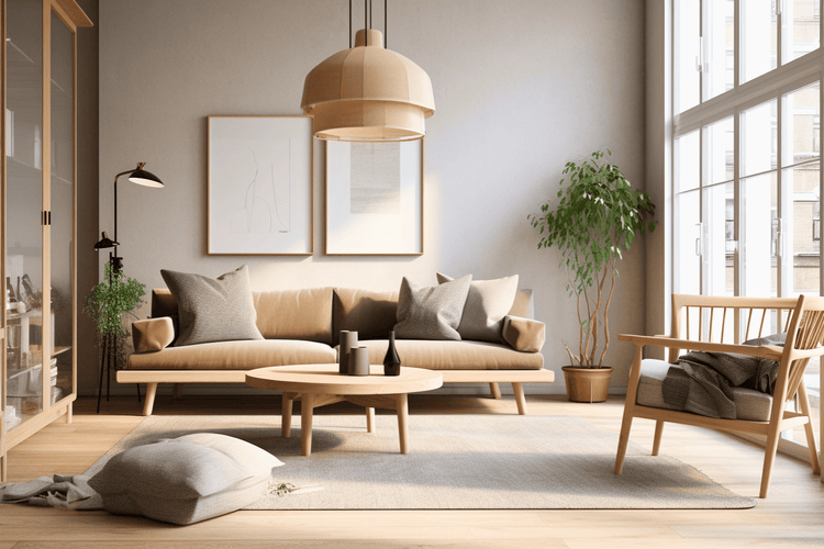 Scandinavian style home interior decor and lighting