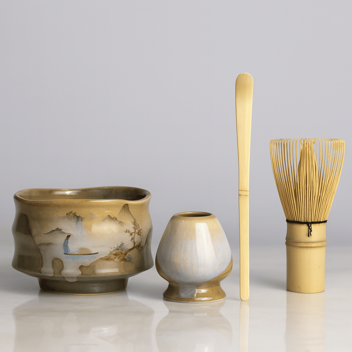 Aoki Matcha Set – Traditional 4pcs Ceramic Tea Set