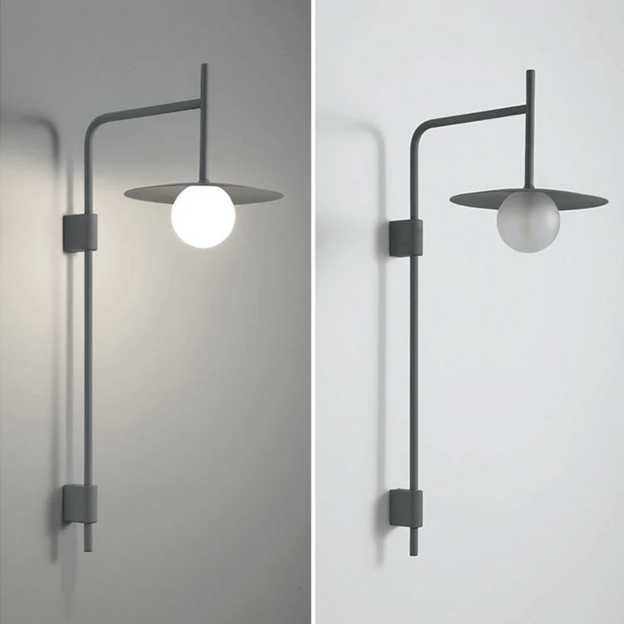 Modern wall-mounted light fixture on a neutral background
