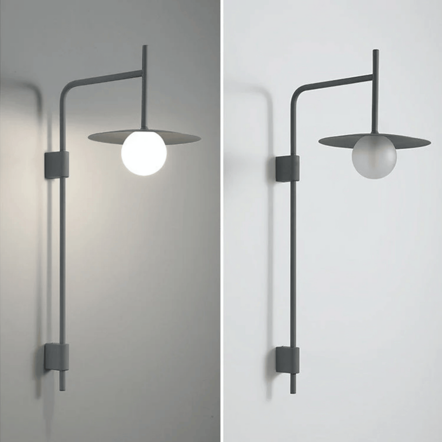 Modern wall-mounted light fixture on a neutral background