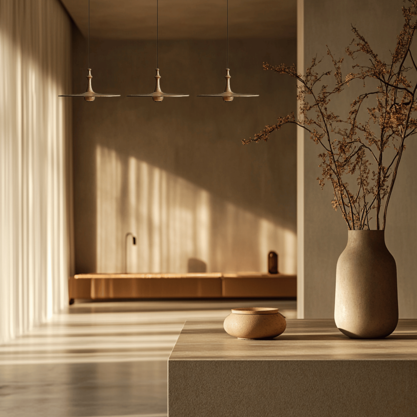 Wood Pendant Light – Minimalist Flying Saucer Design for Kitchen and Home, LED Compatible Hanging Lights