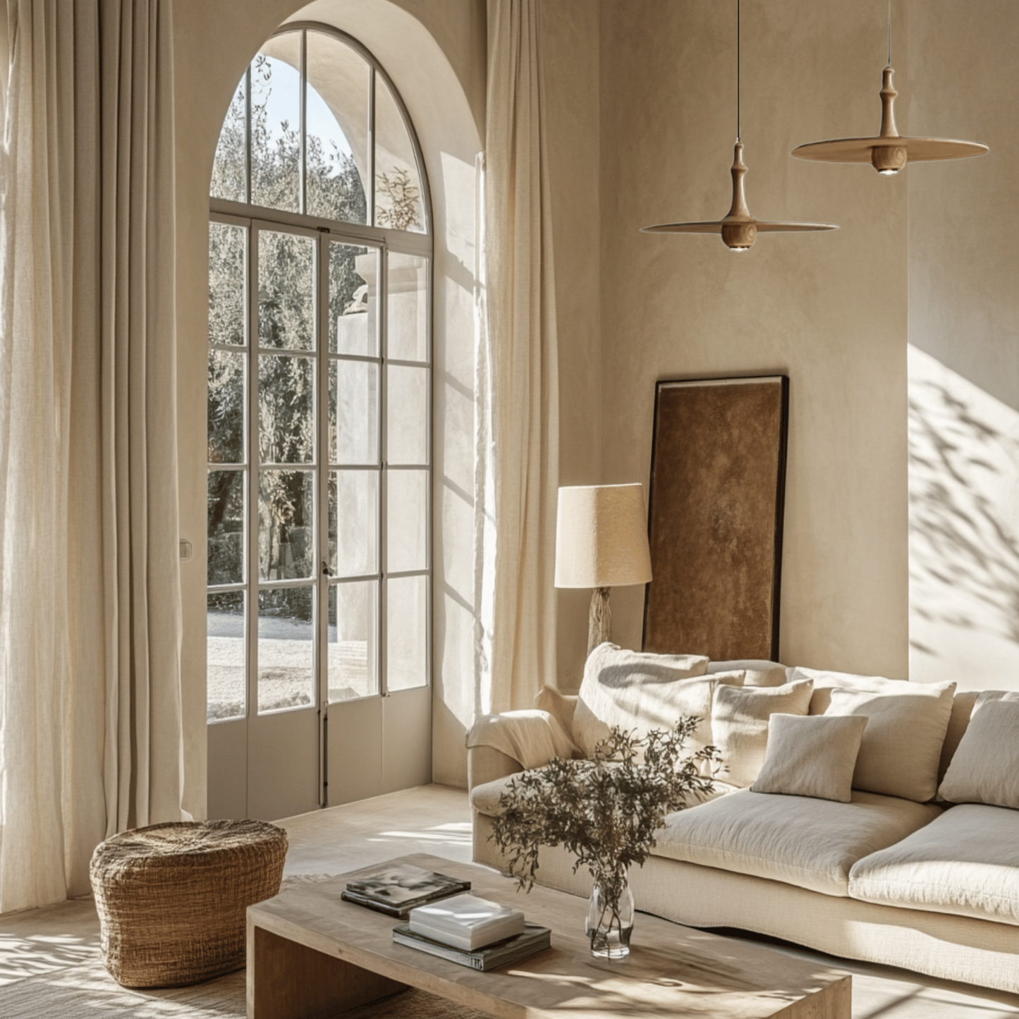 Wood Pendant Light in Living room