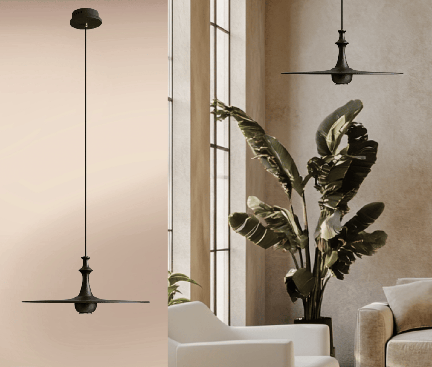 Wood Pendant Light – 1 head model A.