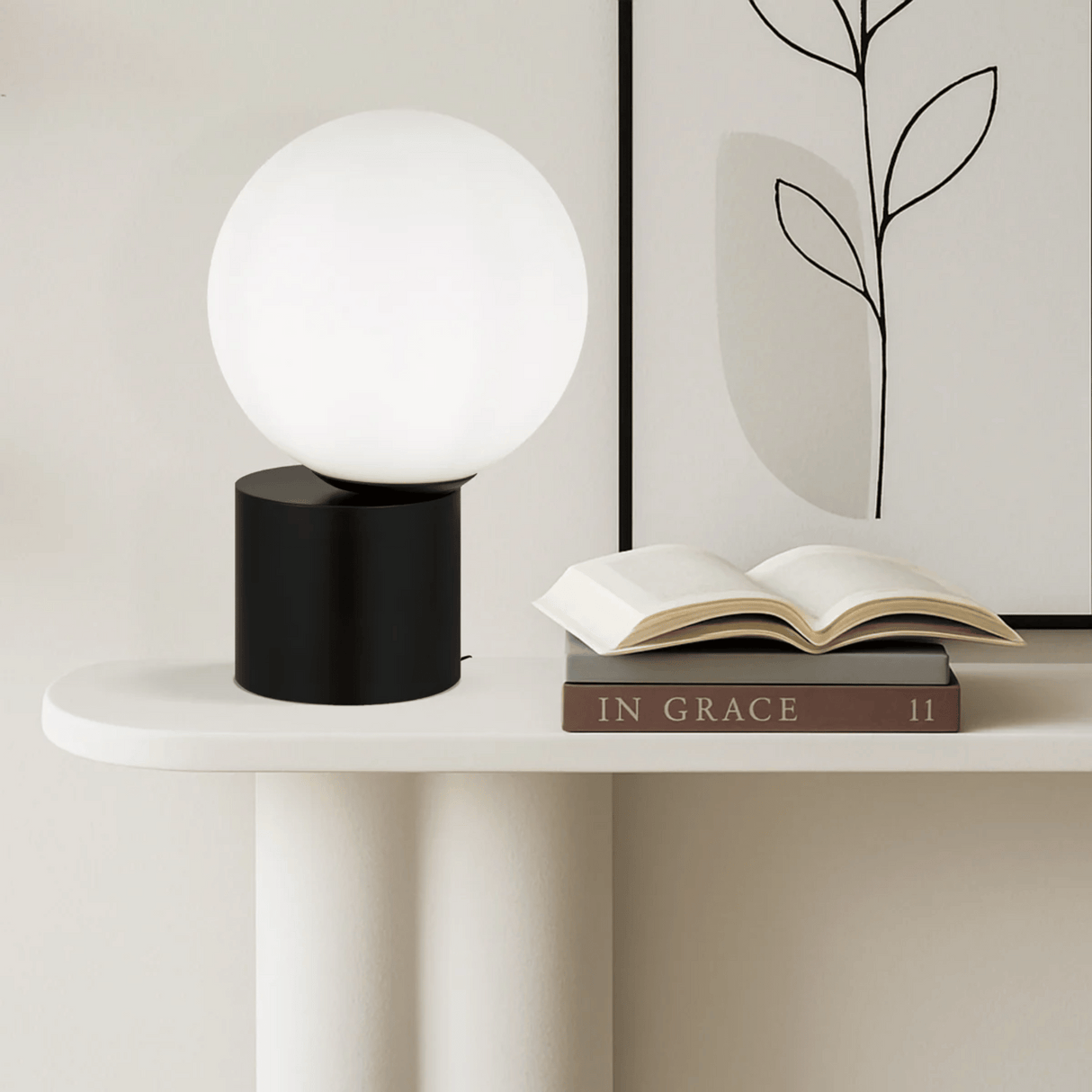Noctura Brass & Glass Ball table Lamp