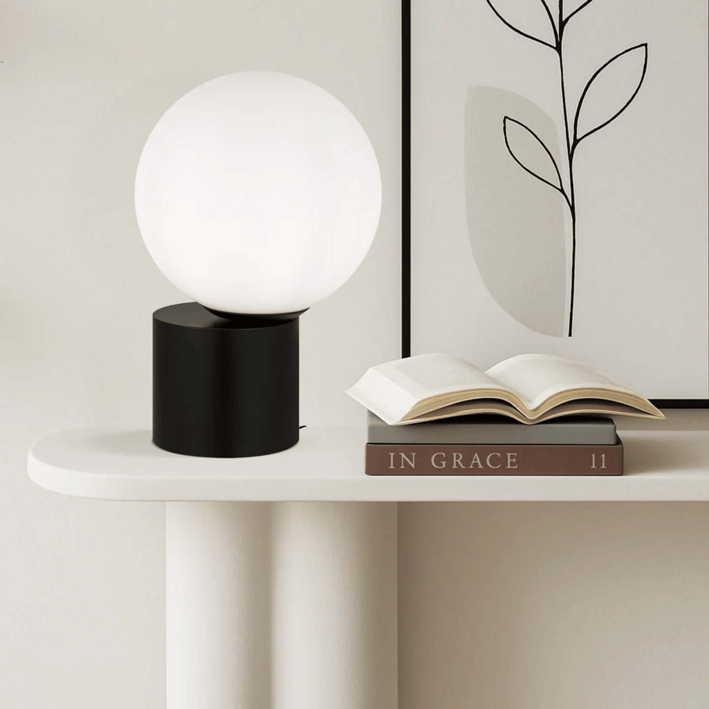 Noctura Brass & Glass Ball table Lamp