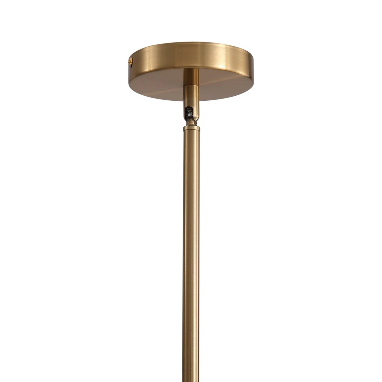 Gold pendant light fixture on a white background