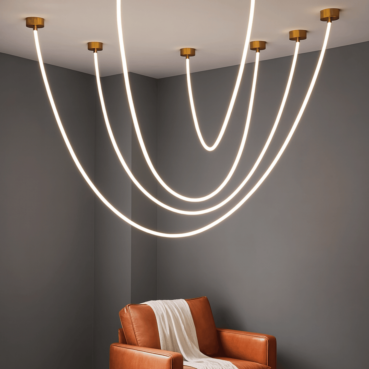 LinéaFlex LED Pendant Light – Nordic Flexible Tube Chandelier
