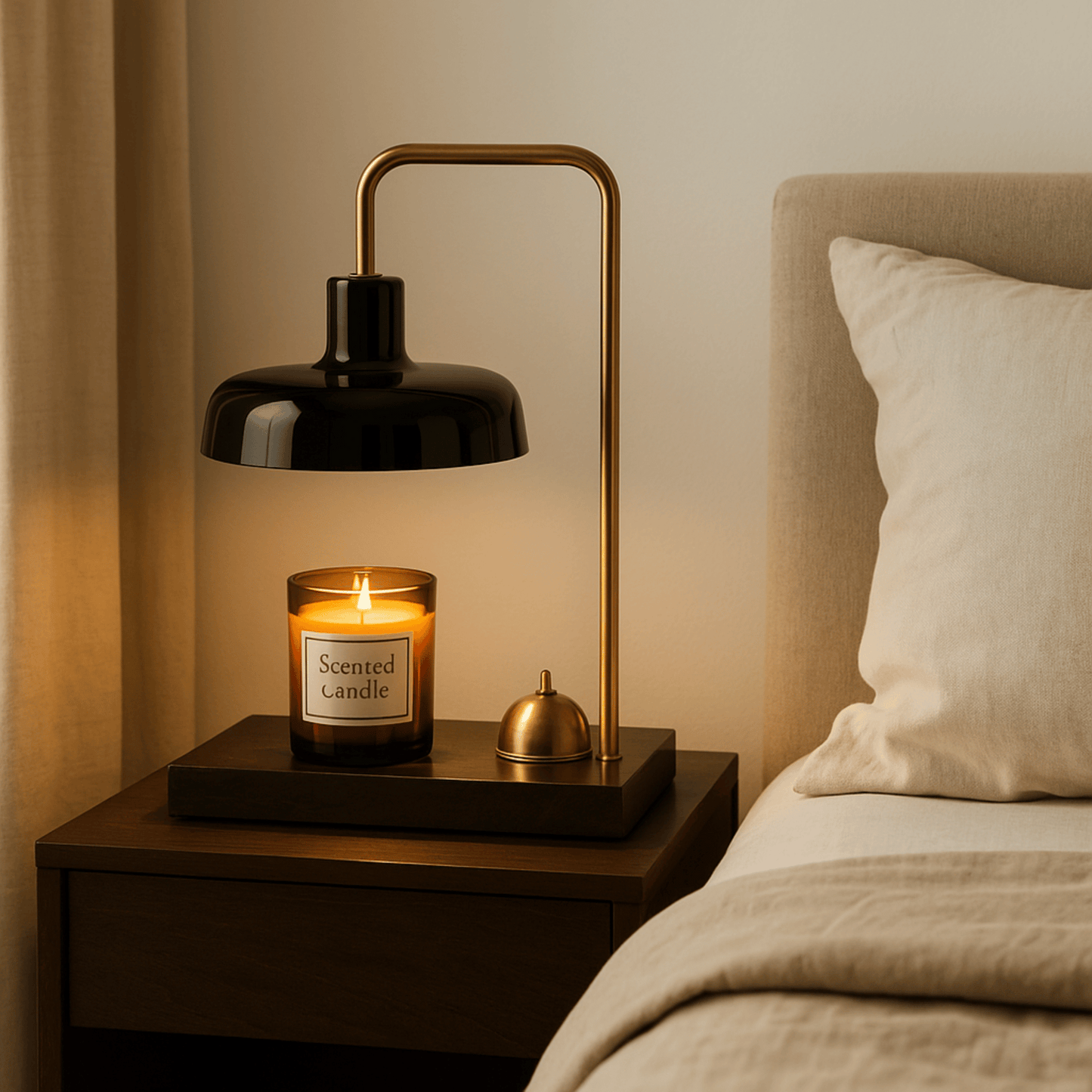LumoMelt Marble Wax Lamp – Nordic Aromatherapy Candle Warmer & Book Light