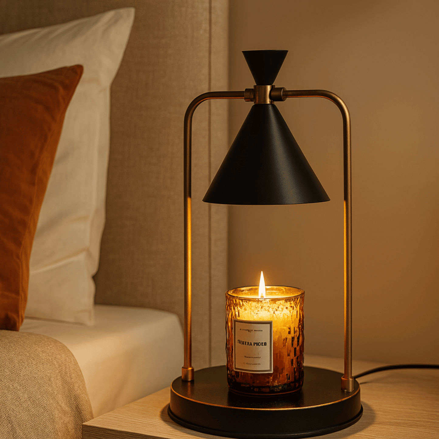 LumoGlow Retro Candle Warmer Lamp – Dimmable Wax Melt Electric Lamp for Home & Bedroom Decor