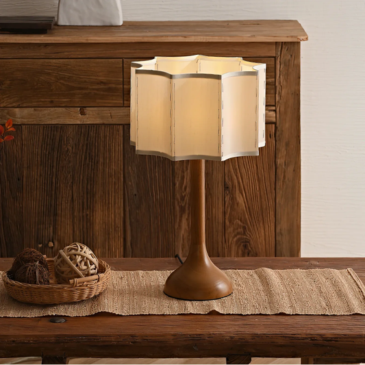 Hikari Pleated Wooden Table Lamp