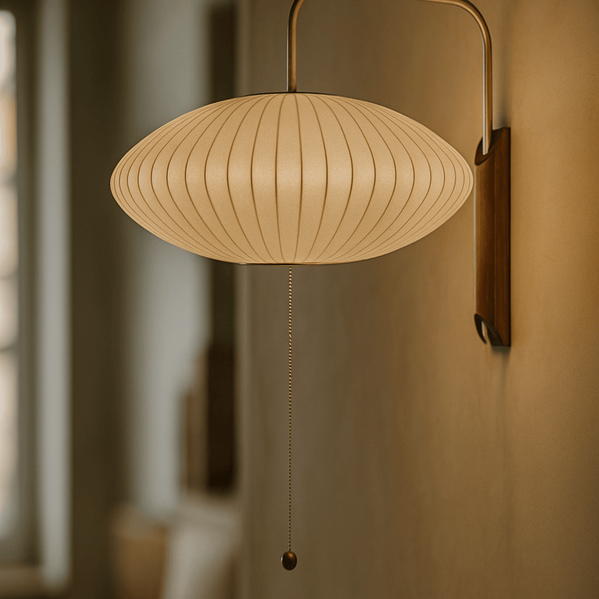 Close look in bedroom setting at Italian Design Minimalist Silk Wall Lamp LED E27