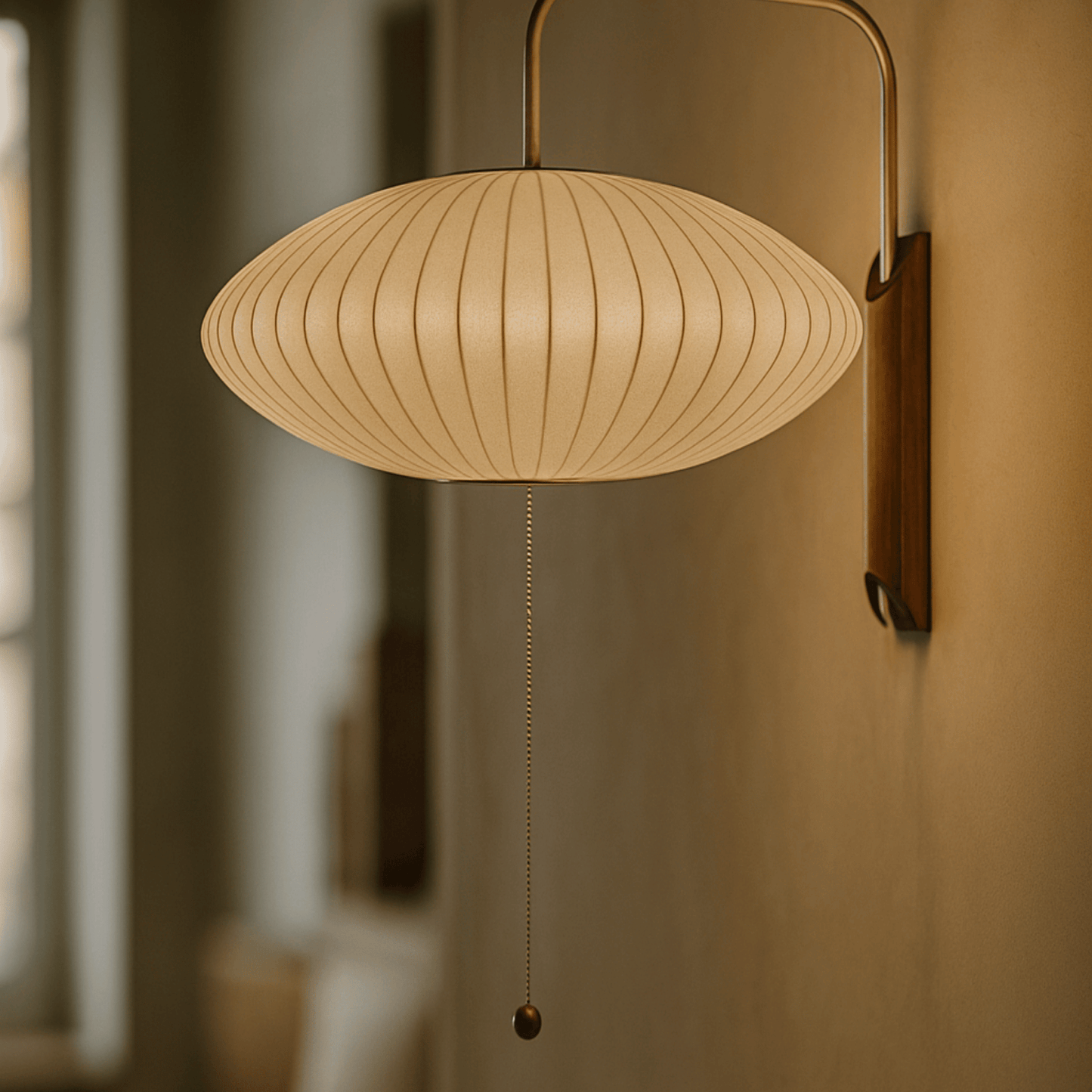 Close look in bedroom setting at Italian Design Minimalist Silk Wall Lamp LED E27