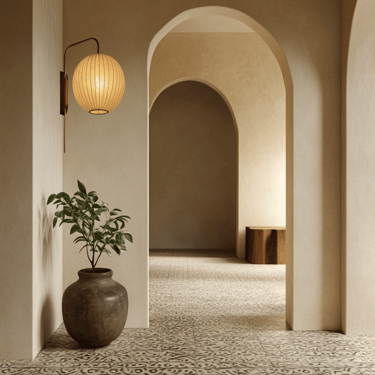 Italian Design Minimalist Atmosphere Silk Wall Lamp LED E27 in corridor