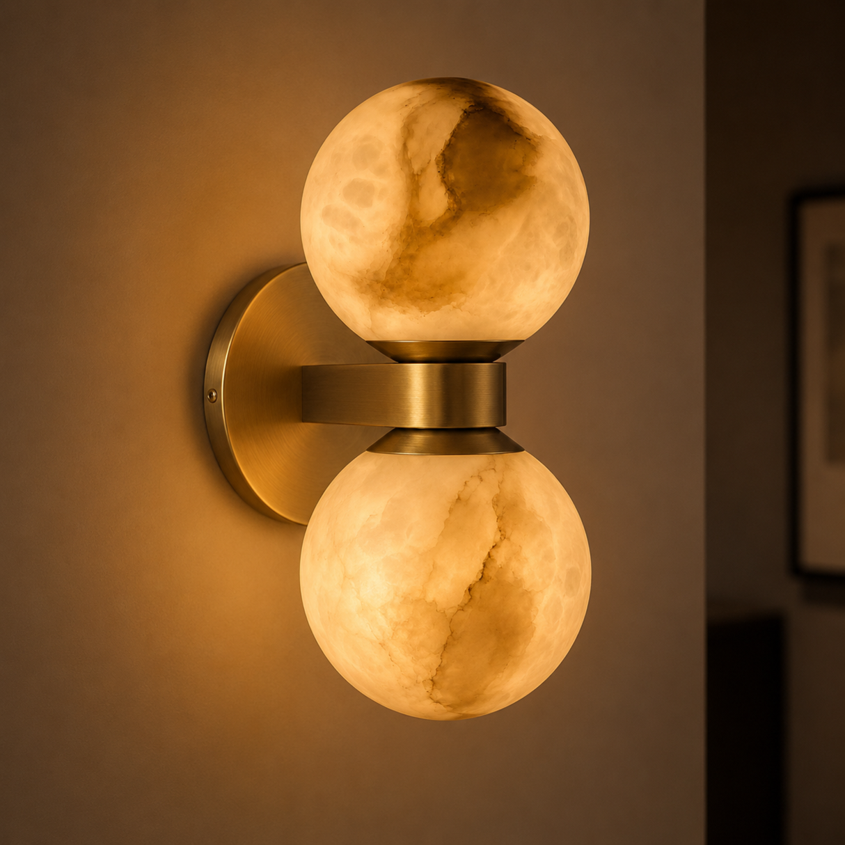 Lunara Marble Wall Lamp – Nordic Dual Globe