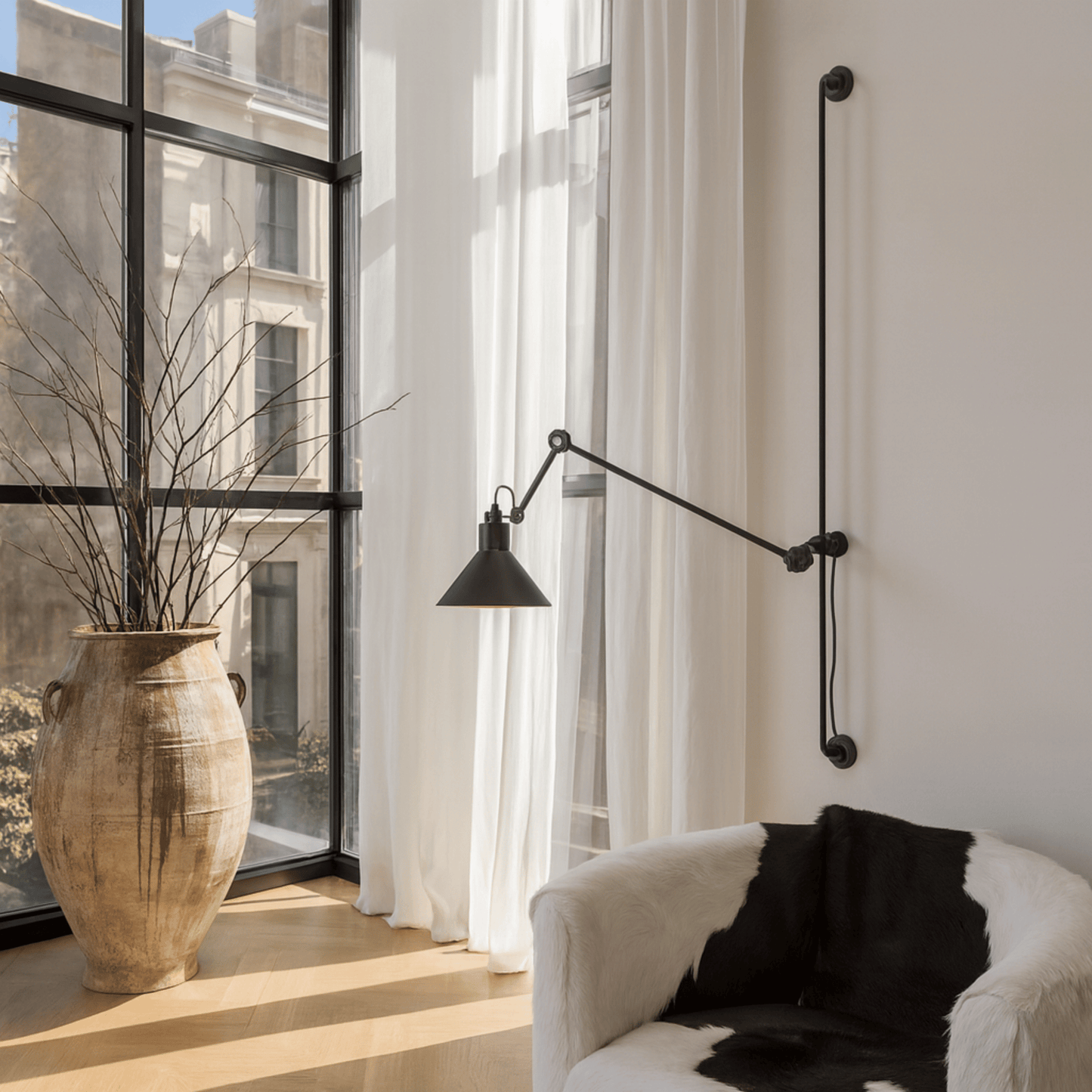 Rizzatto Adjustable Wall Lamp – Iron Swing Arm LED Sconce