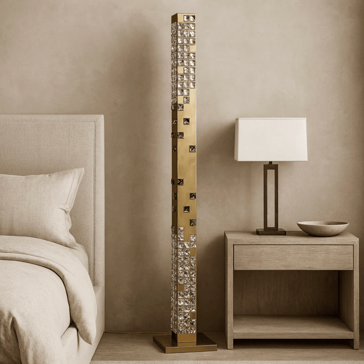 Auralis Crystella Floor Lamp – Modern LED Tower Light