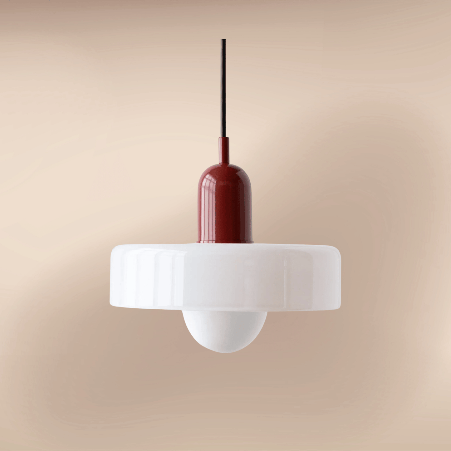 Nordic Glass Bauhaus Chandelier White & Red