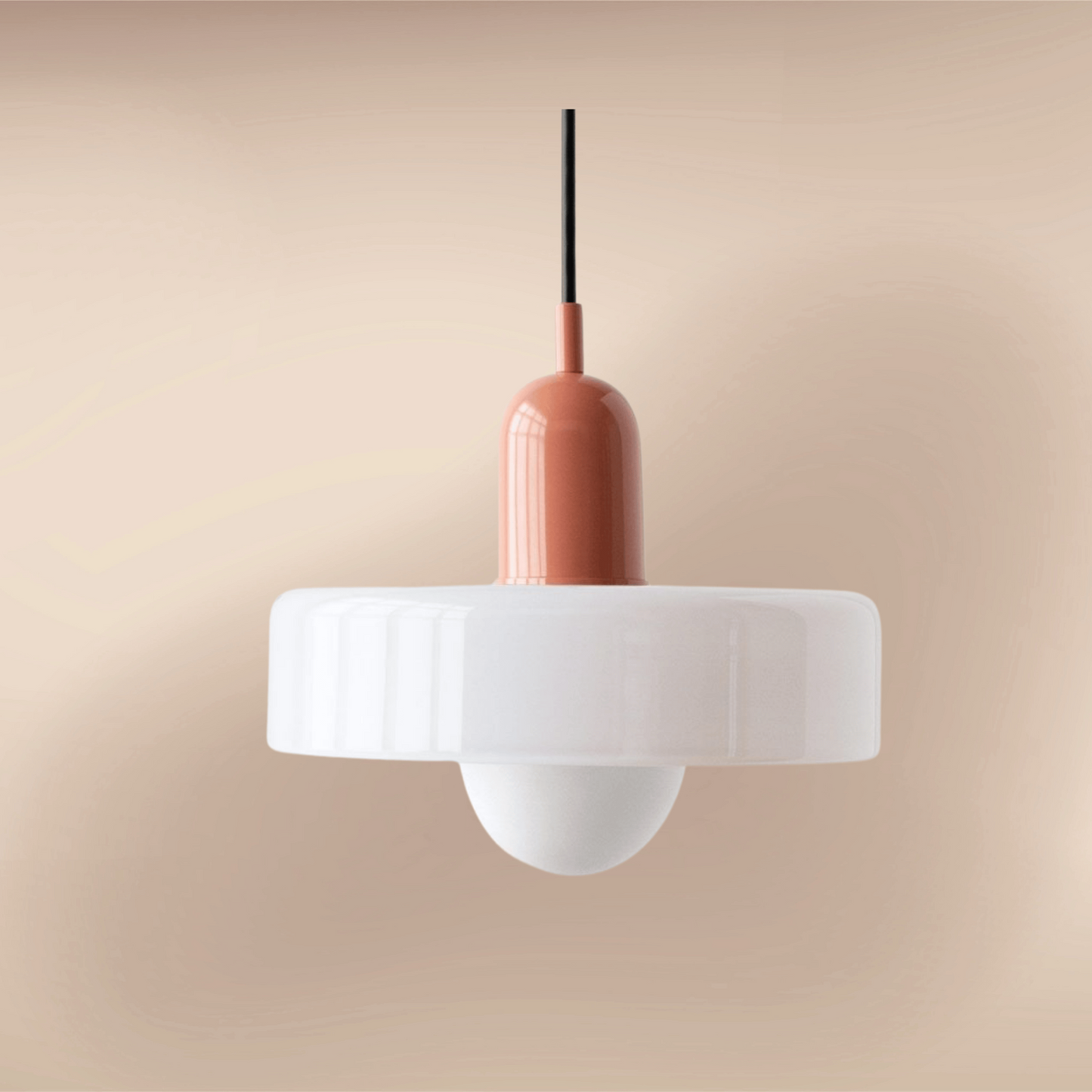 Nordic Glass Bauhaus Chandelier White & Pink