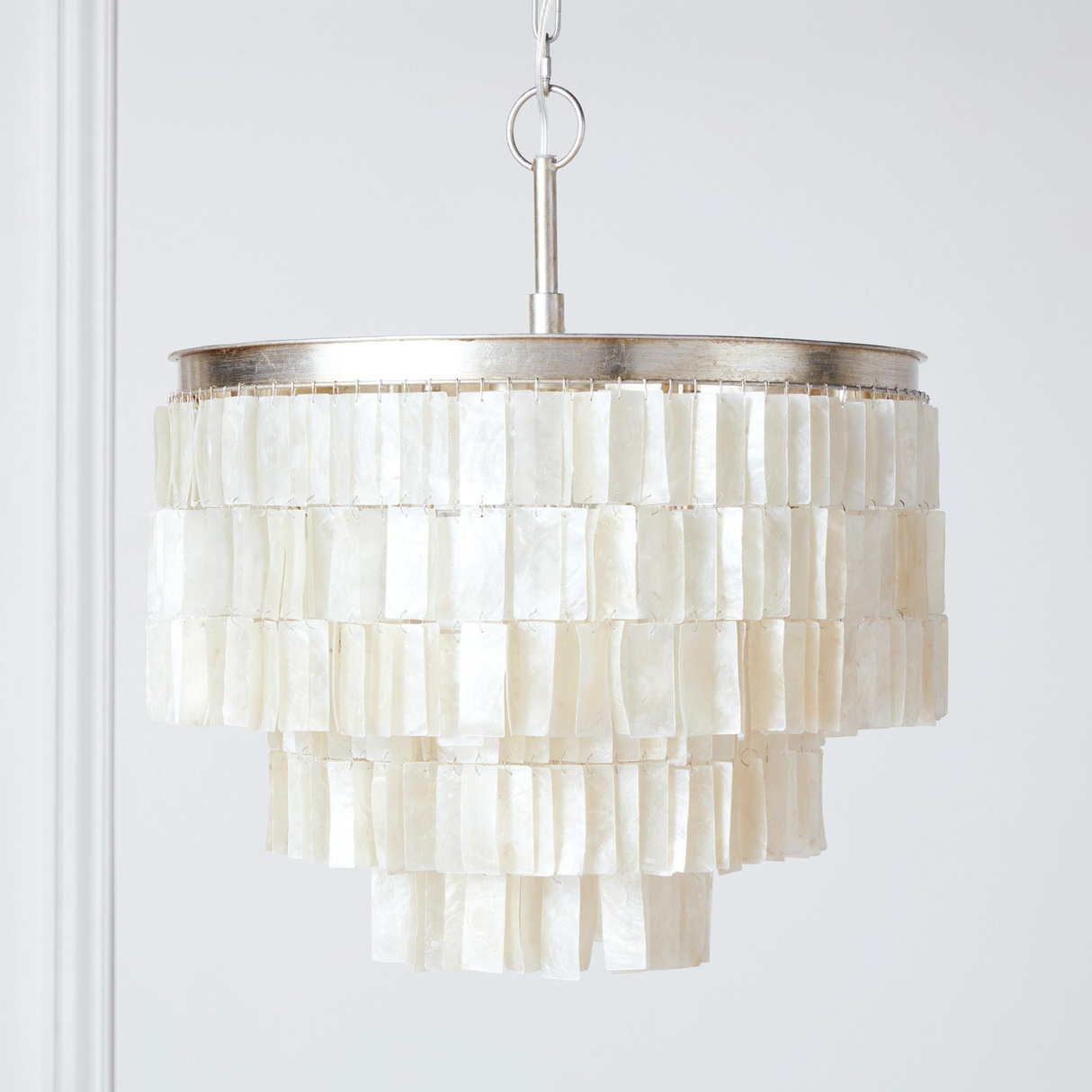 Chandelier with shell-like design on a white background