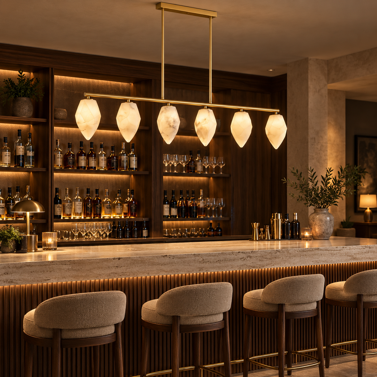 Novara Linear Alabaster Chandelier