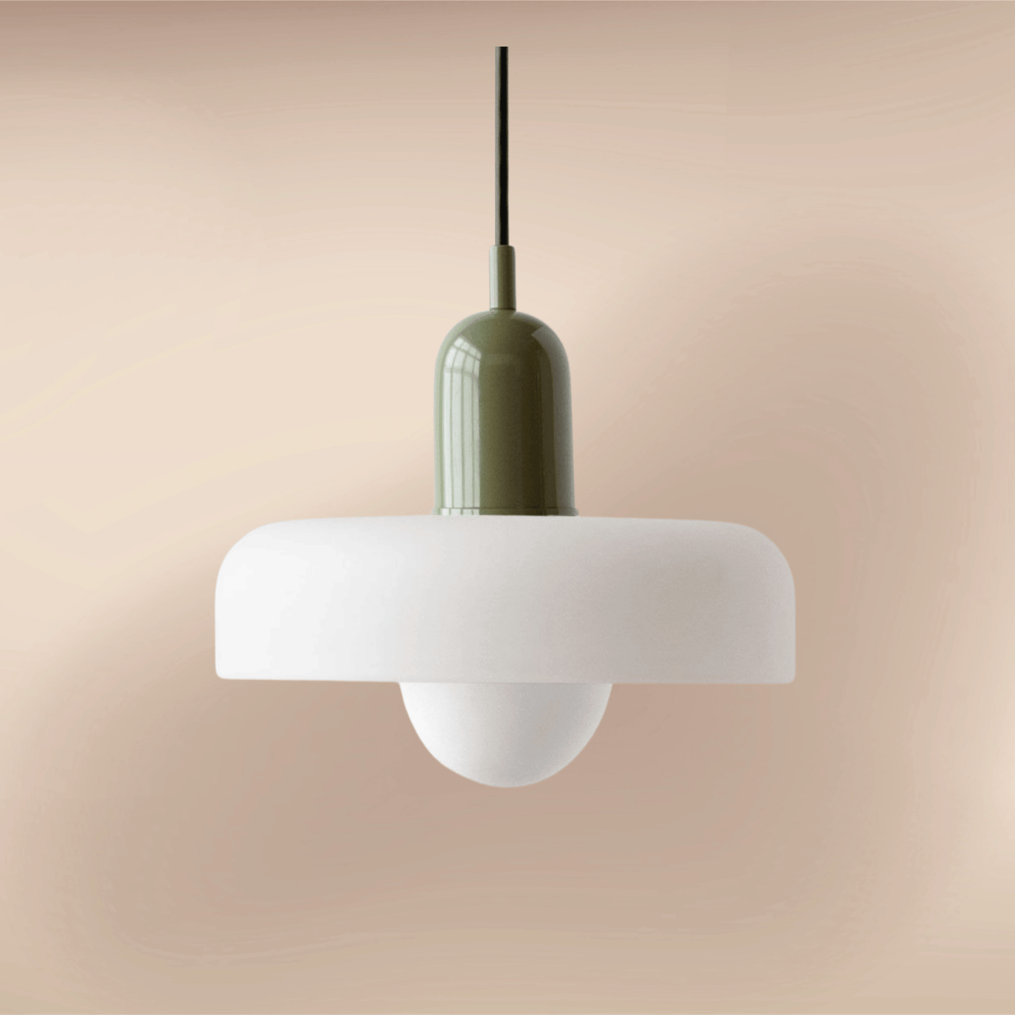 Nordic Glass Bauhaus Chandelier White & green