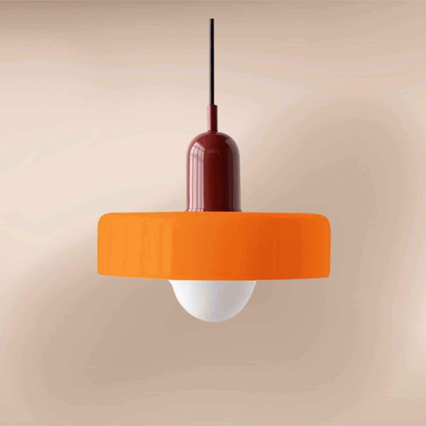 Nordic Glass Bauhaus Chandelier Orange and Red