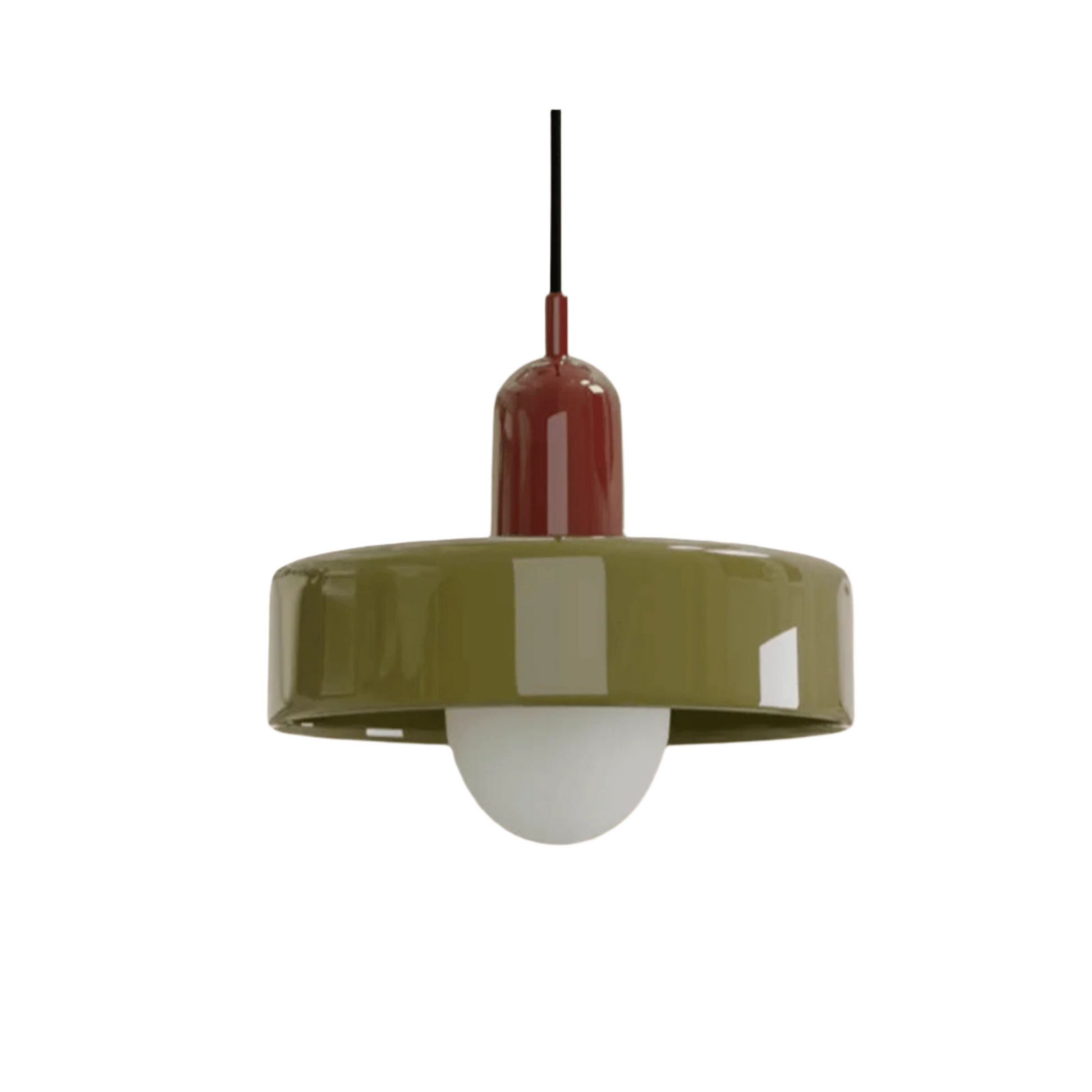 Nordic Glass Bauhaus Chandelier Olive and Red