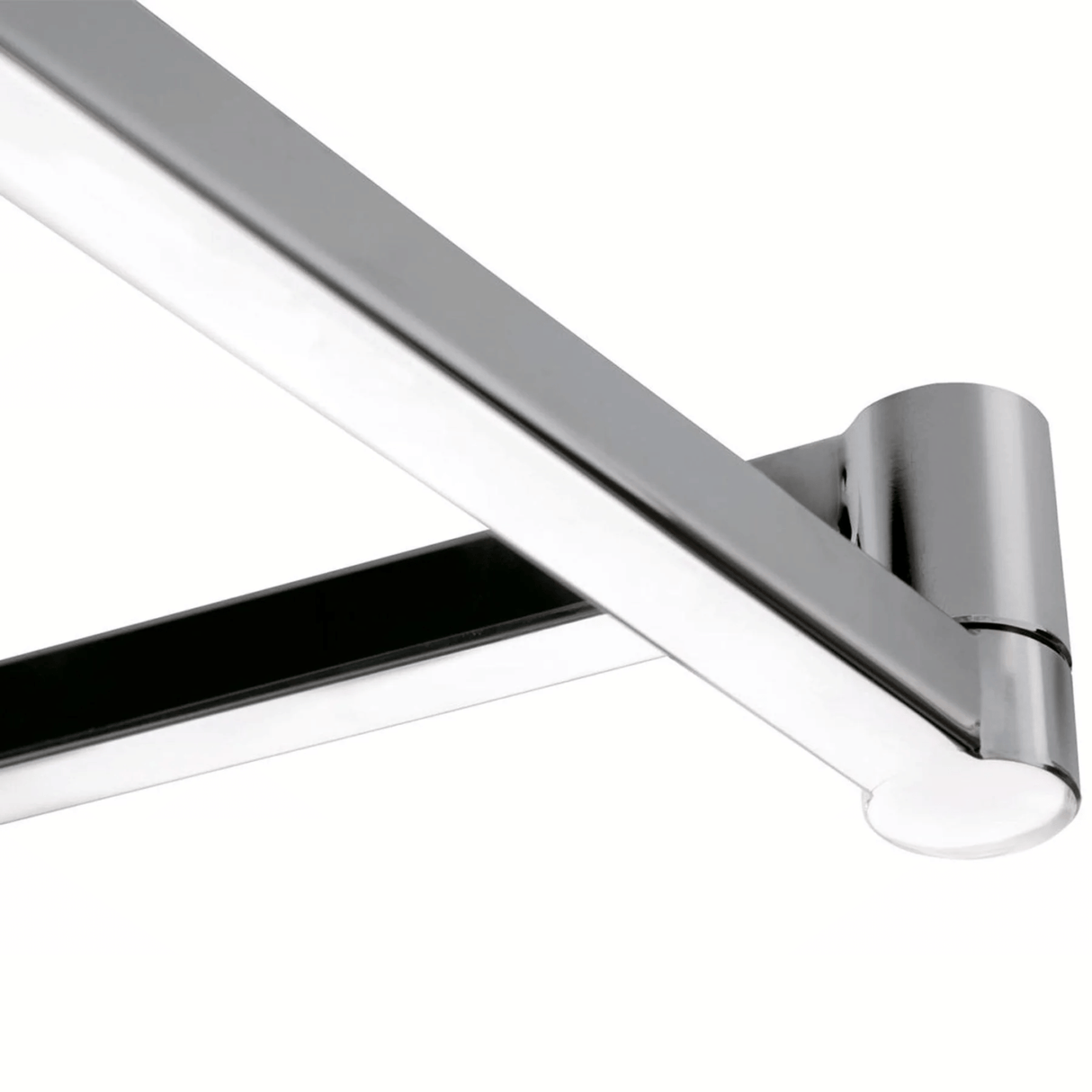 Metallic door handle on a white background