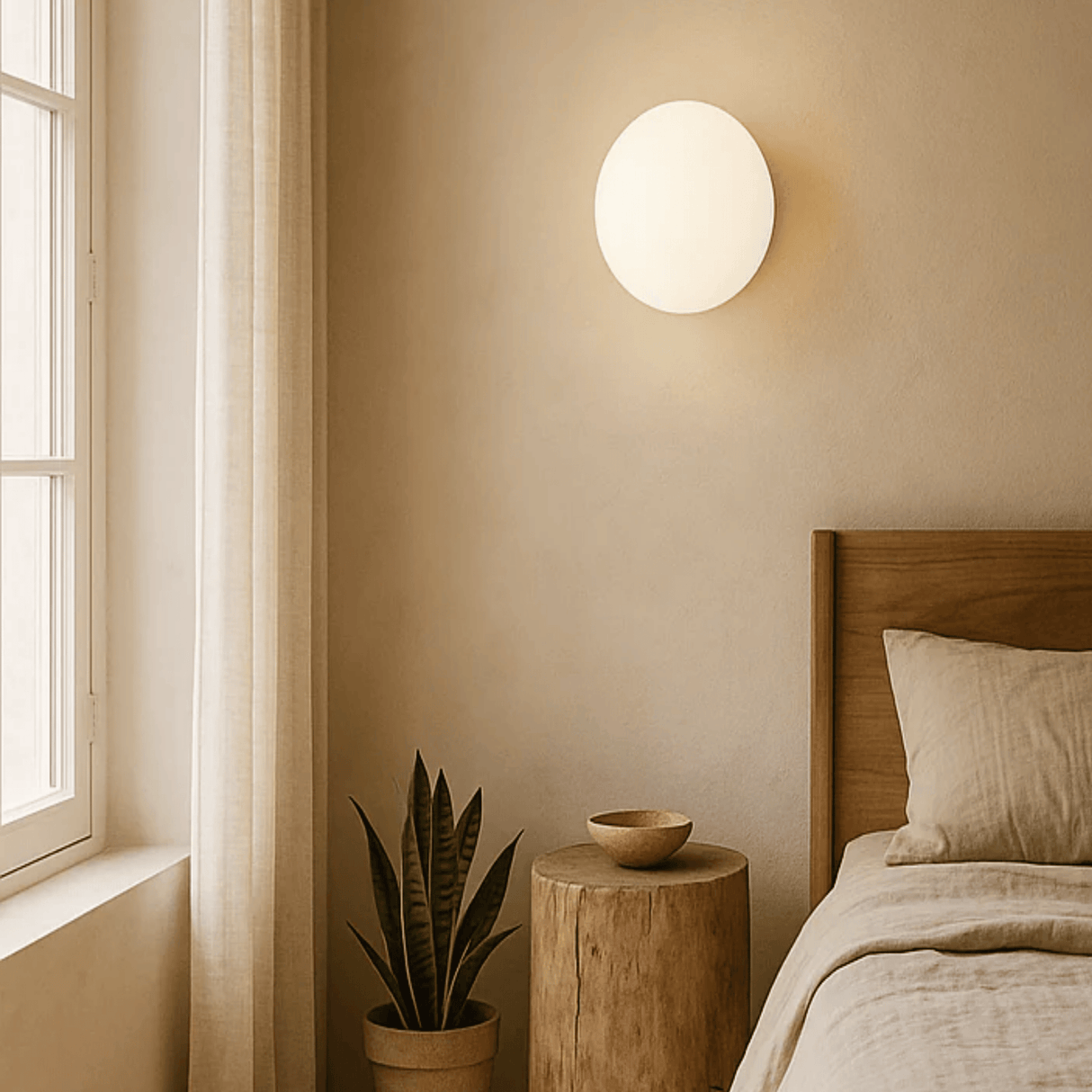 Concealed Base Glass Wall Lamps, a stunning addition to any modern home. bedroom setting