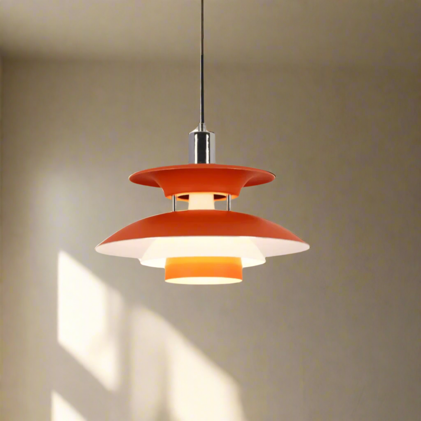 UFO design ceiling lamp in orange