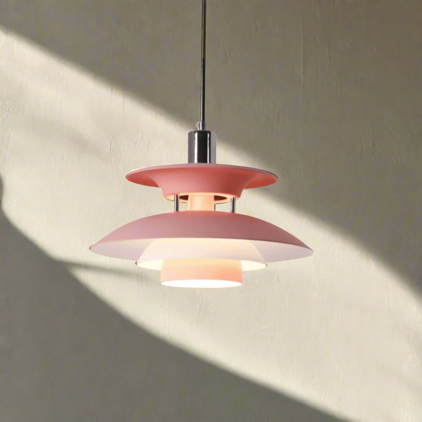 UFO design ceiling lamp in pink