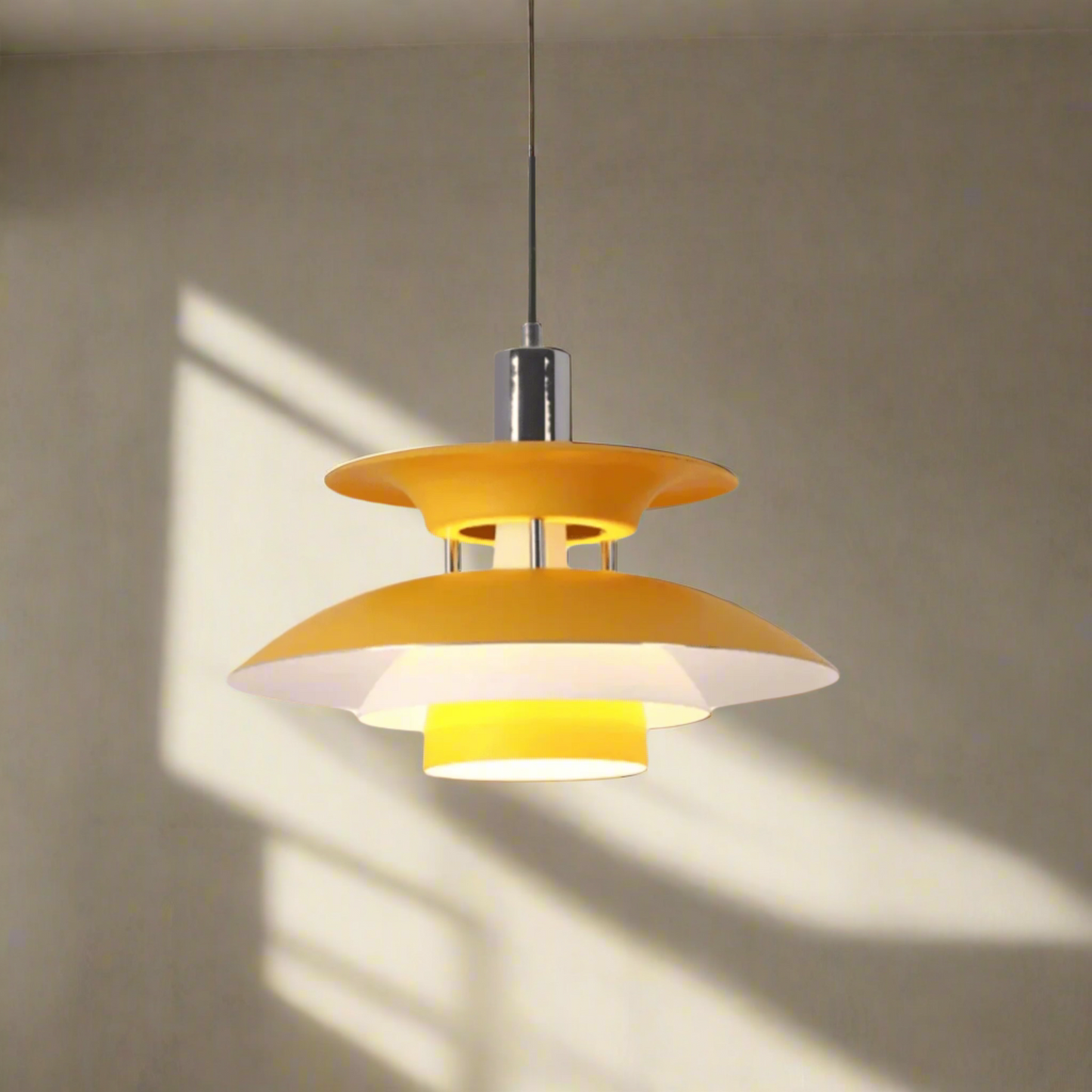 UFO design ceiling lamp in yellow