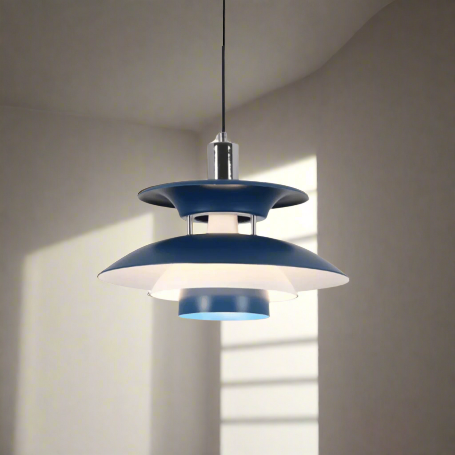UFO design ceiling lamp in blue