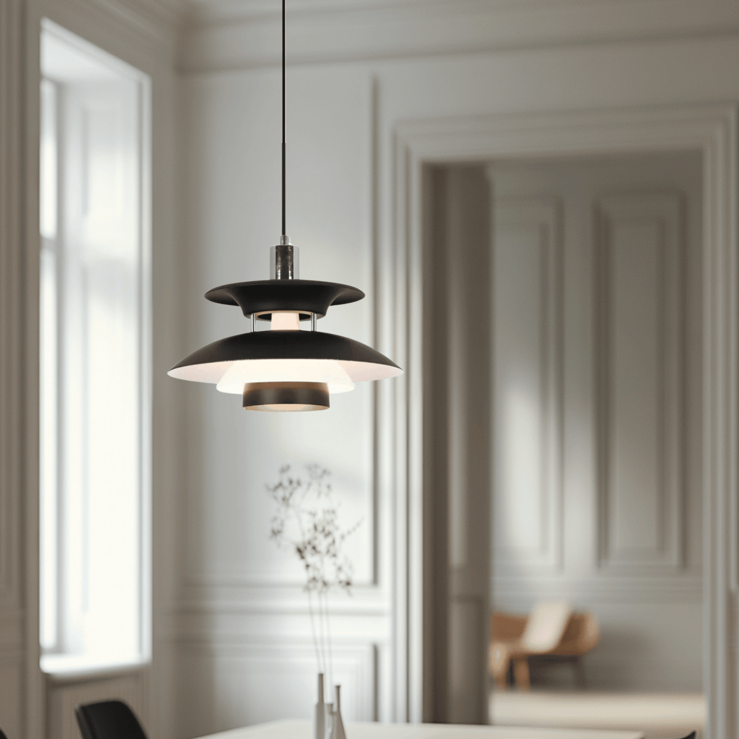 Black UFO design ceiling lamp