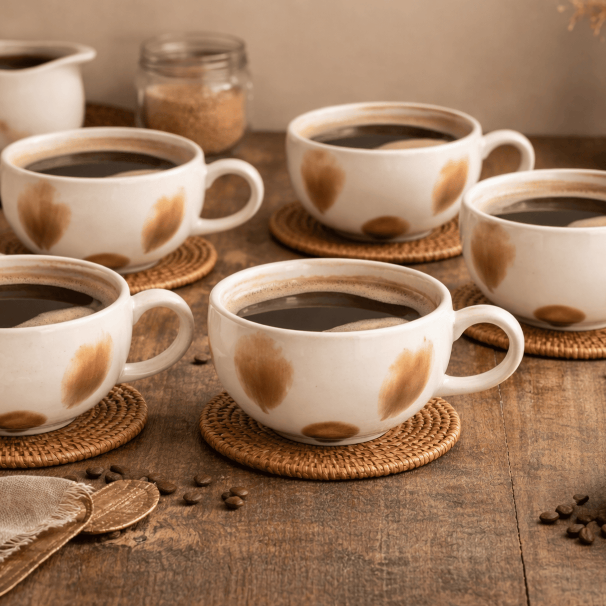 Kairo Ceramic Latte Bowl Set (6 Pieces)