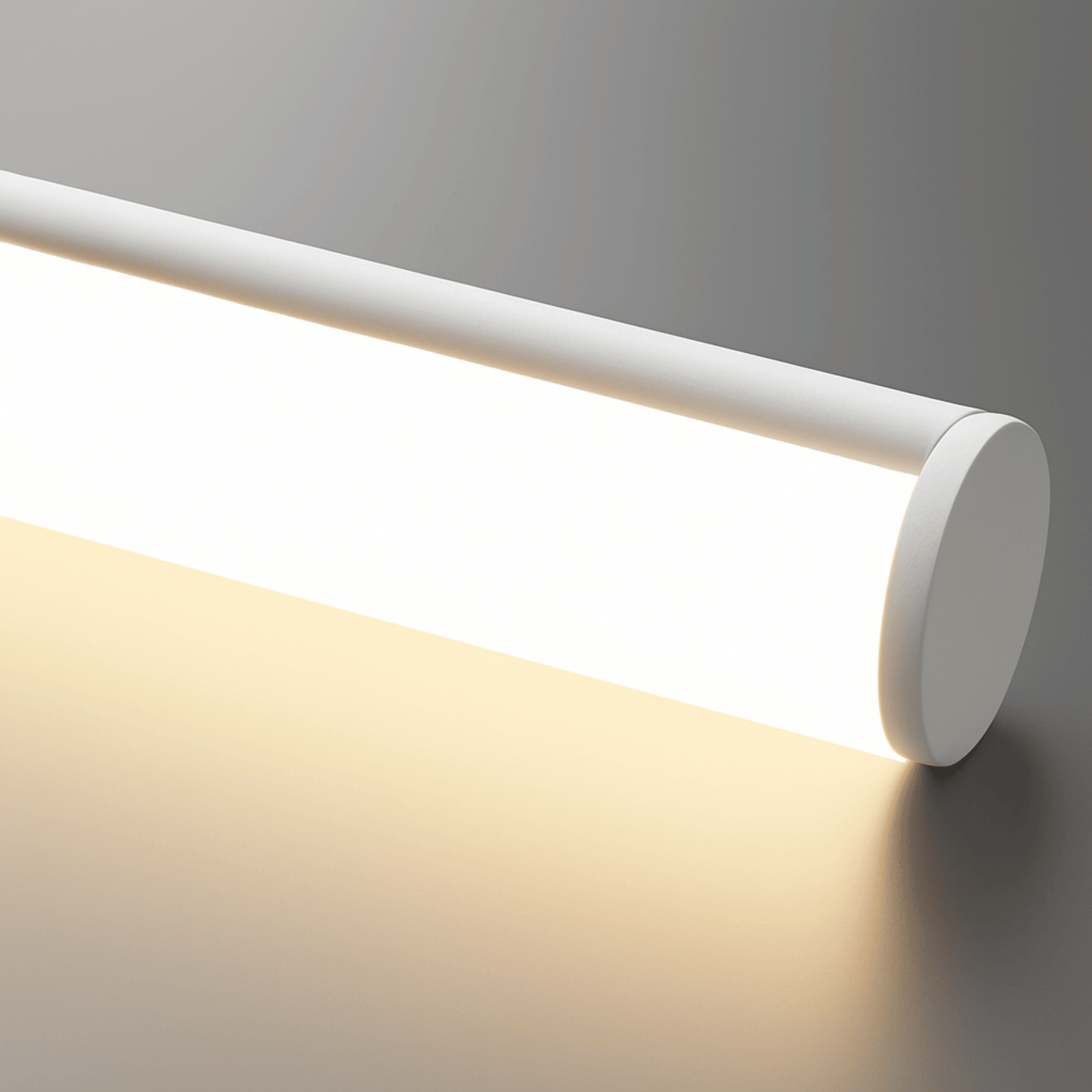 White cylindrical light fixture on a gradient background