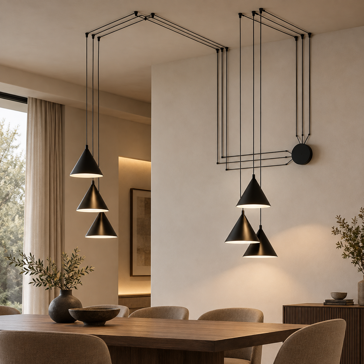 Virello Conical Multi-Drop Pendant Light