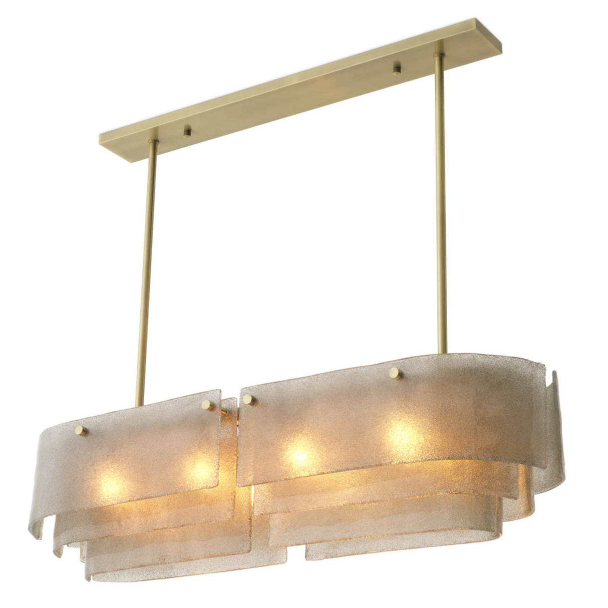Lunovra Layered Glass Linear Chandelier