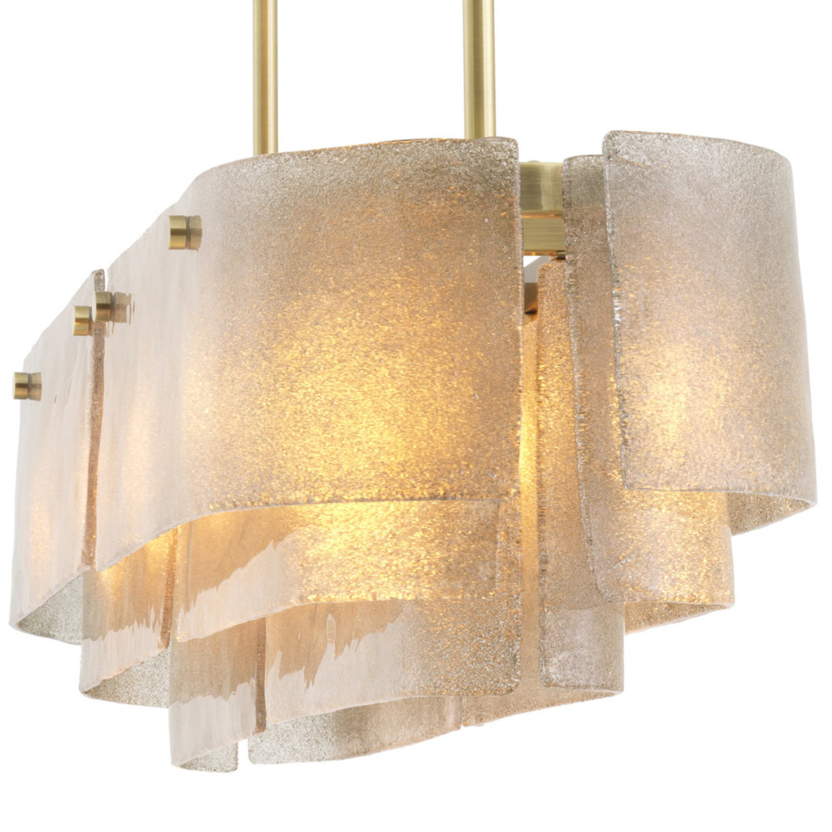 Lunovra Layered Glass Linear Chandelier