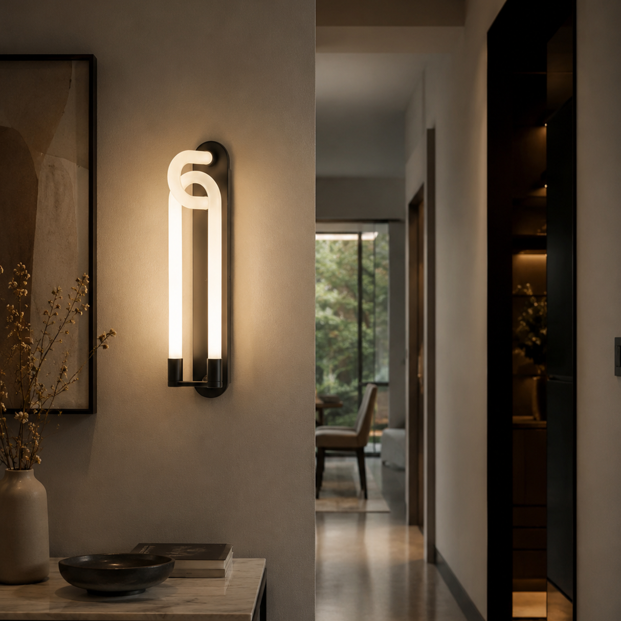 Modern wall sconce in a home interior setting