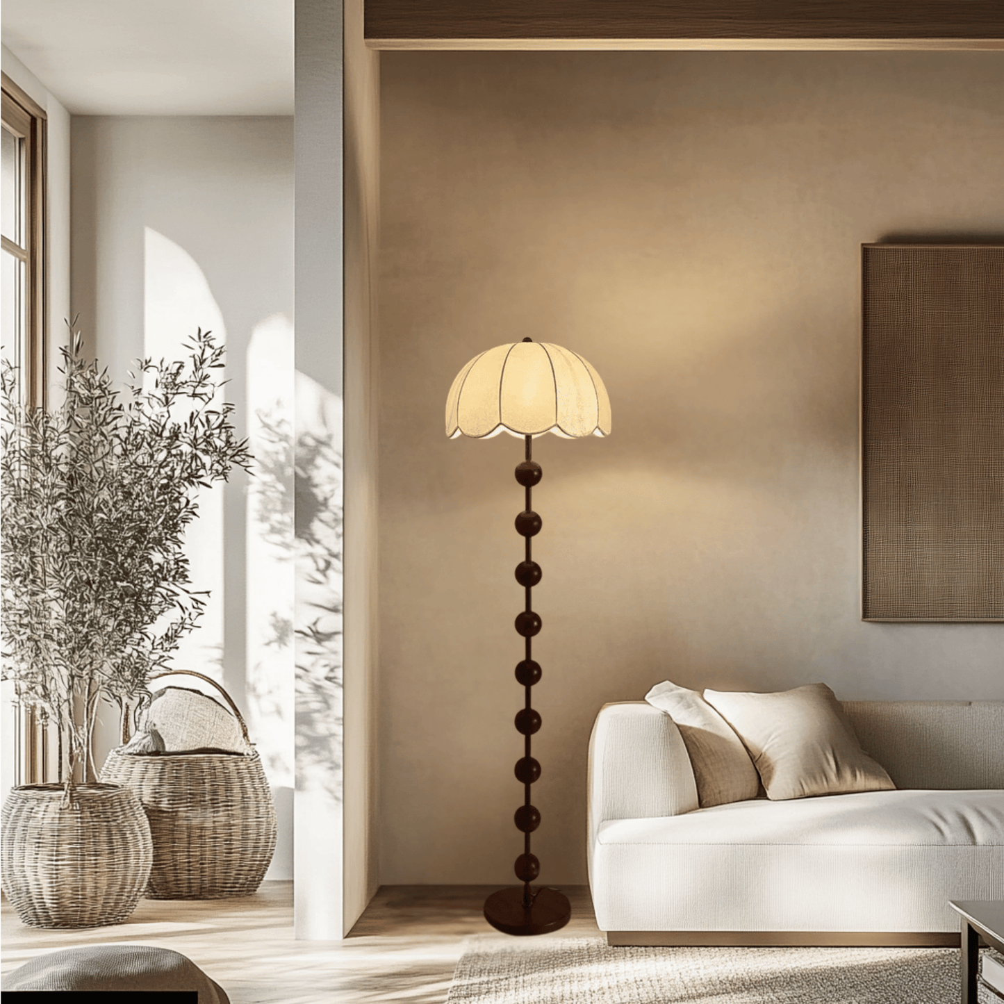 Variant image for Modern White Mushroom Floor Lamp – Minimalist Standing Lamp in Living Room