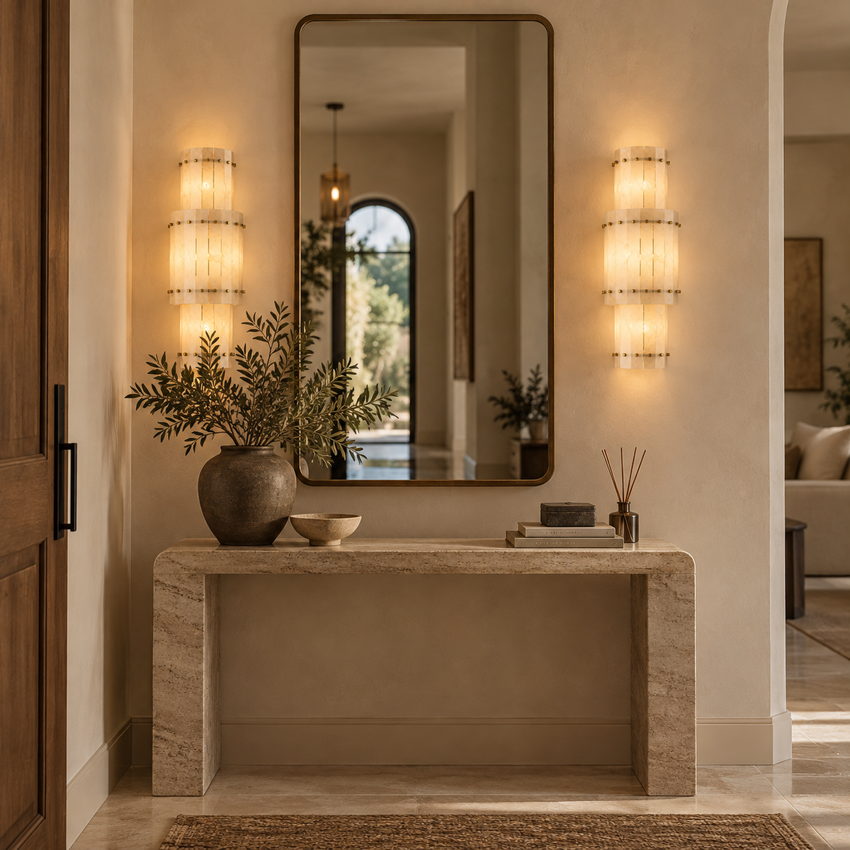 Nerelle Tall Natural Marble Wall Light