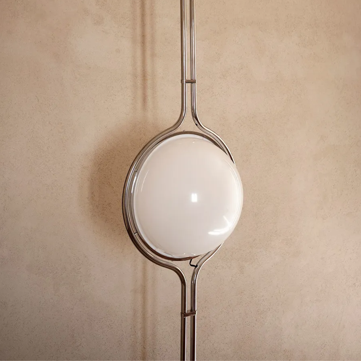 HaloBau Chrome Globe Floor to Ceiling Lamp