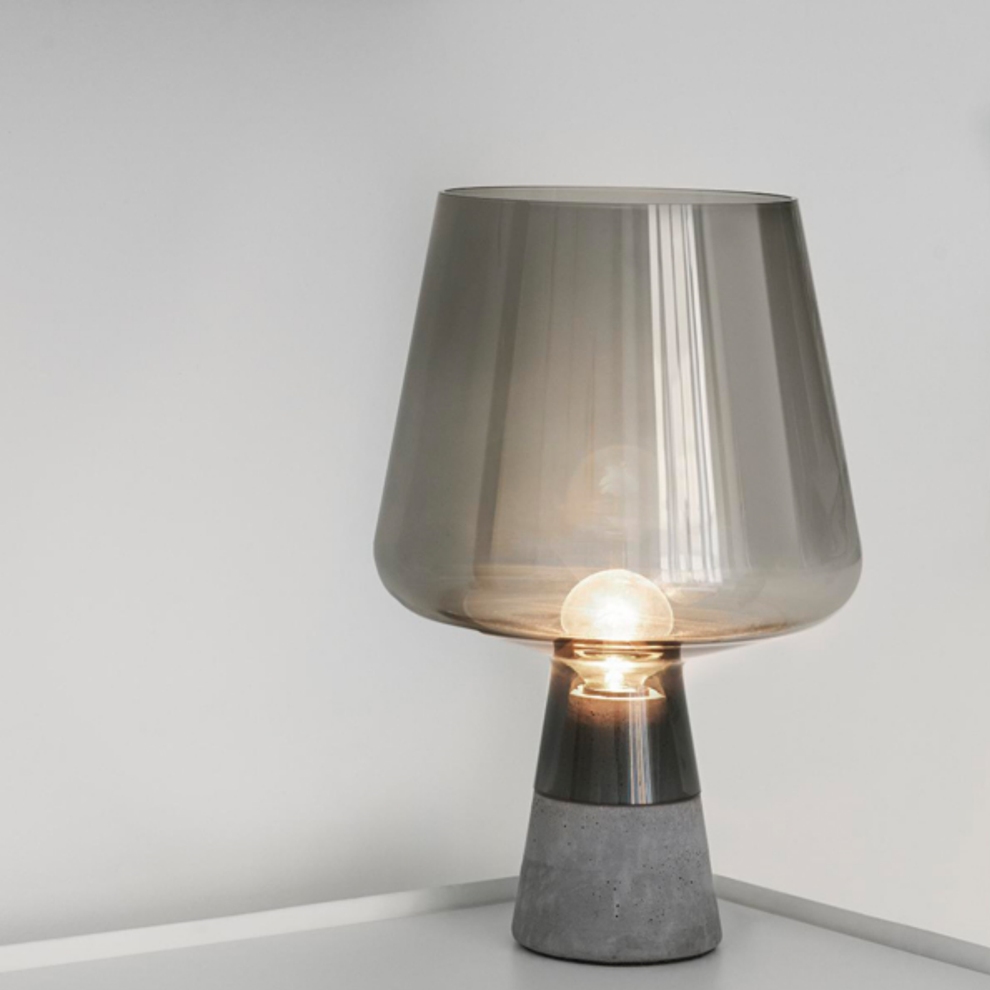 UrbanGlow Cement & Glass Table Lamp