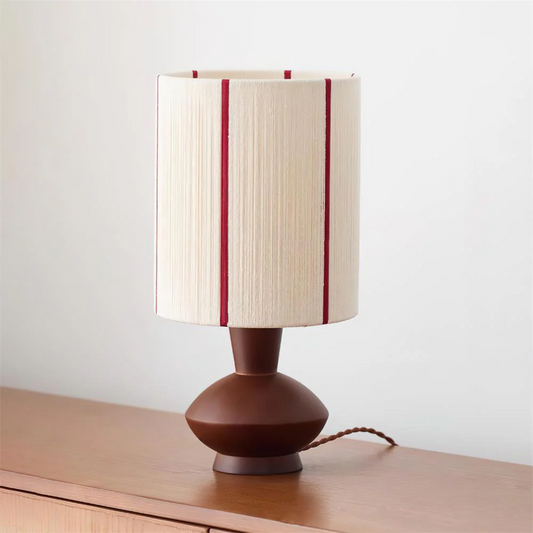 Ropewood Vintage Table Lamp – Solid Wood Base with Hemp Rope Accent