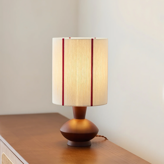 Ropewood Vintage Table Lamp – Solid Wood Base with Hemp Rope Accent