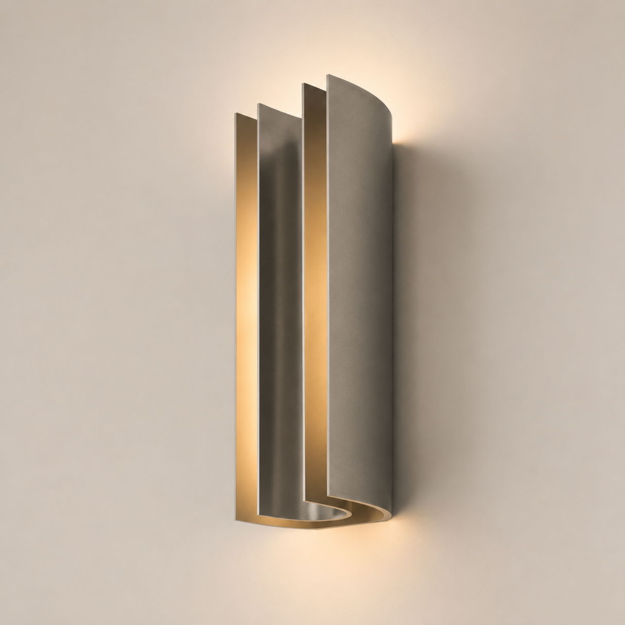 Modern wall-mounted light fixture on a neutral background