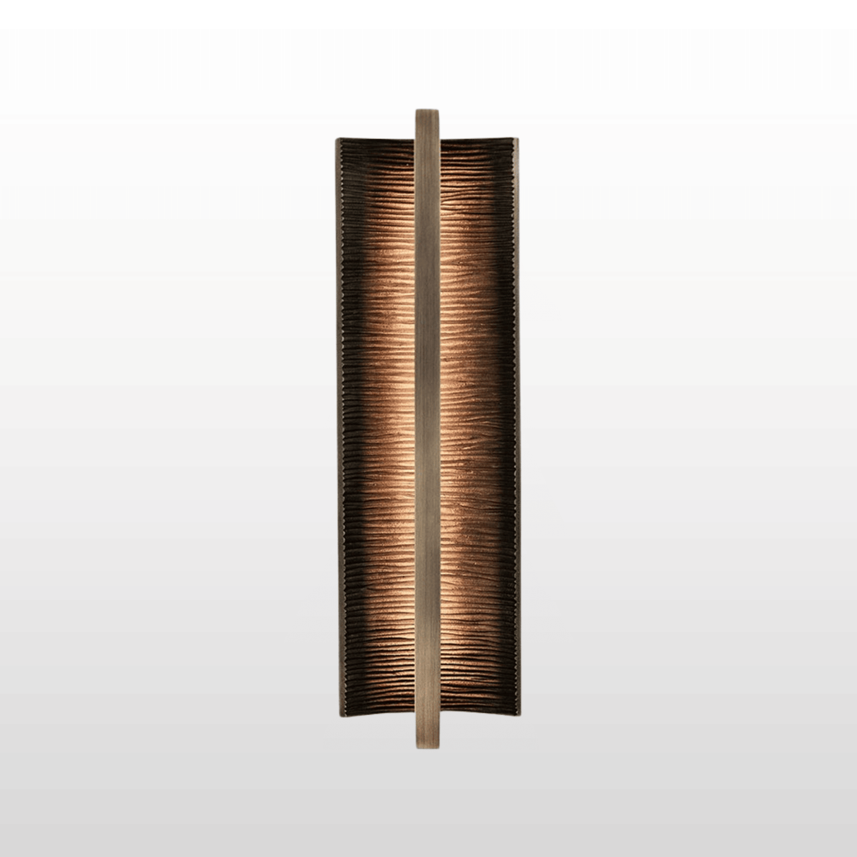 Decorative wall sconce with a textured design on a white background