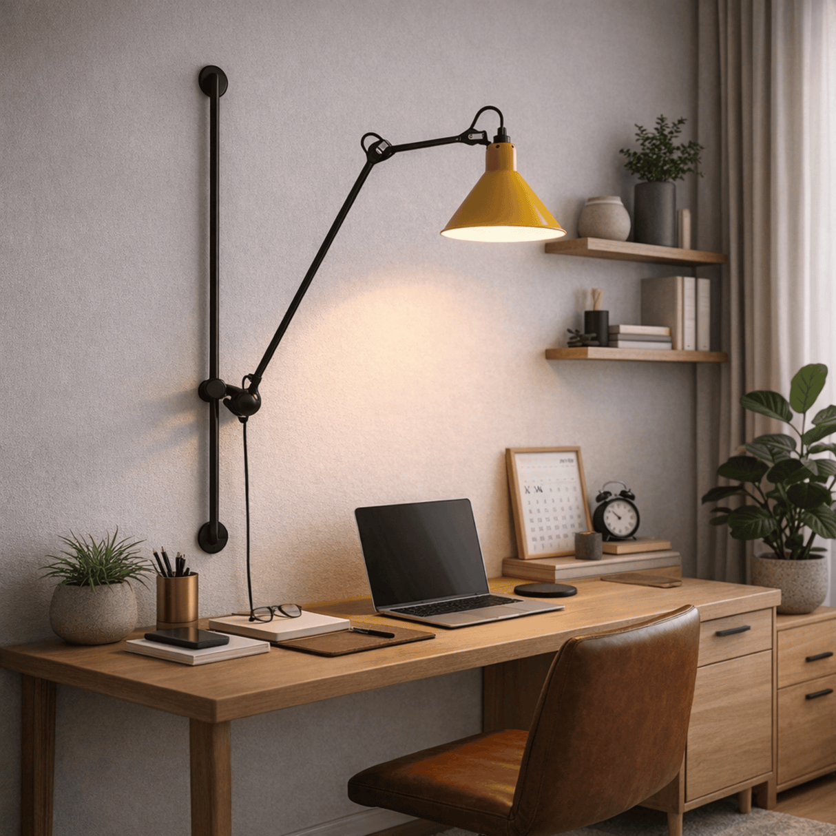 Yellow Rizzatto Swing Arm Wall Light
