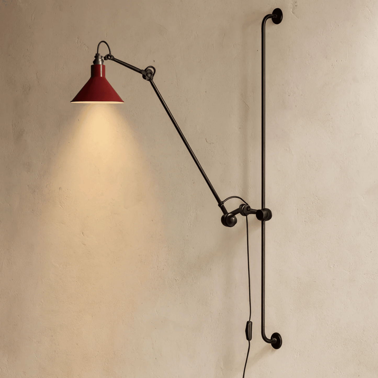 Red Rizzatto Swing Arm Wall Light
